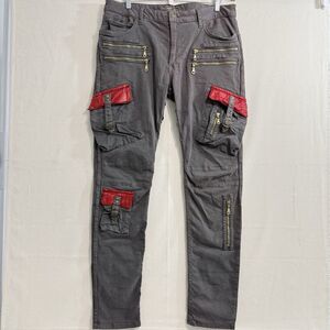 Robin's Jean Cargo Grey Slim Fit skinny Men Size 36 designer jeans Made in USA